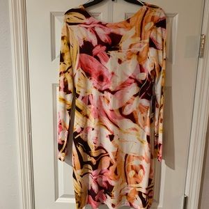 JLo long sleeve floral print dress